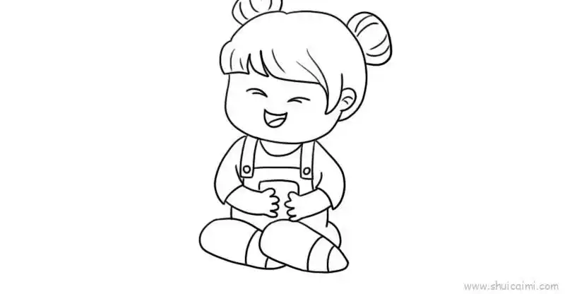 可爱小女孩儿童画怎么画可爱小女孩简笔画步骤