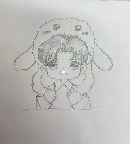 卡通版肖战简笔画