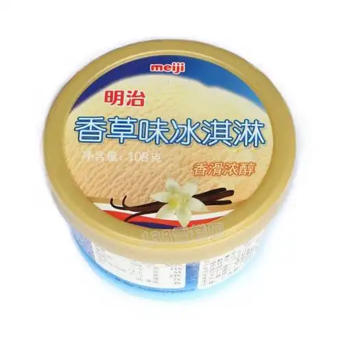 明治香草味冰淇淋杯装雪糕108g12杯