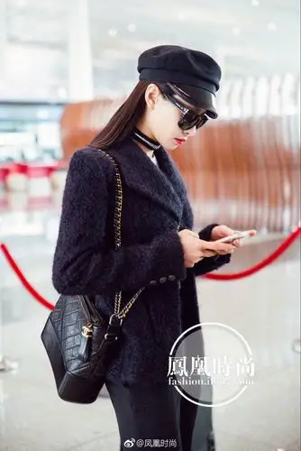 北狐明星杨幂白百何同款包流浪包真皮小香菱格链条包水桶包羊皮女包单