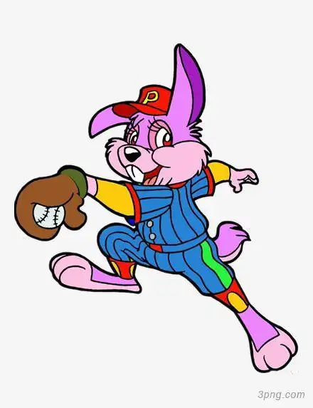 打棒球的兔子png素材透明免抠图片动植人物