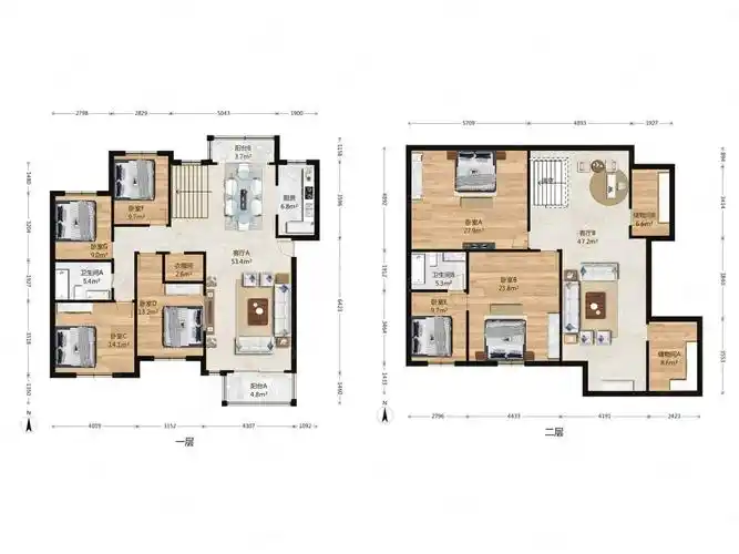 绿城婚房五室三厅豪华装修单价一万八户型大气方正