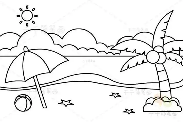 有关夏天的景色儿童简笔画