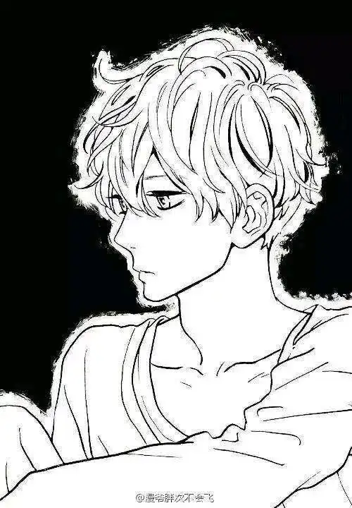 动漫男生侧身简笔画