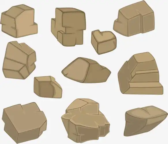 卡通手绘棕色大石子