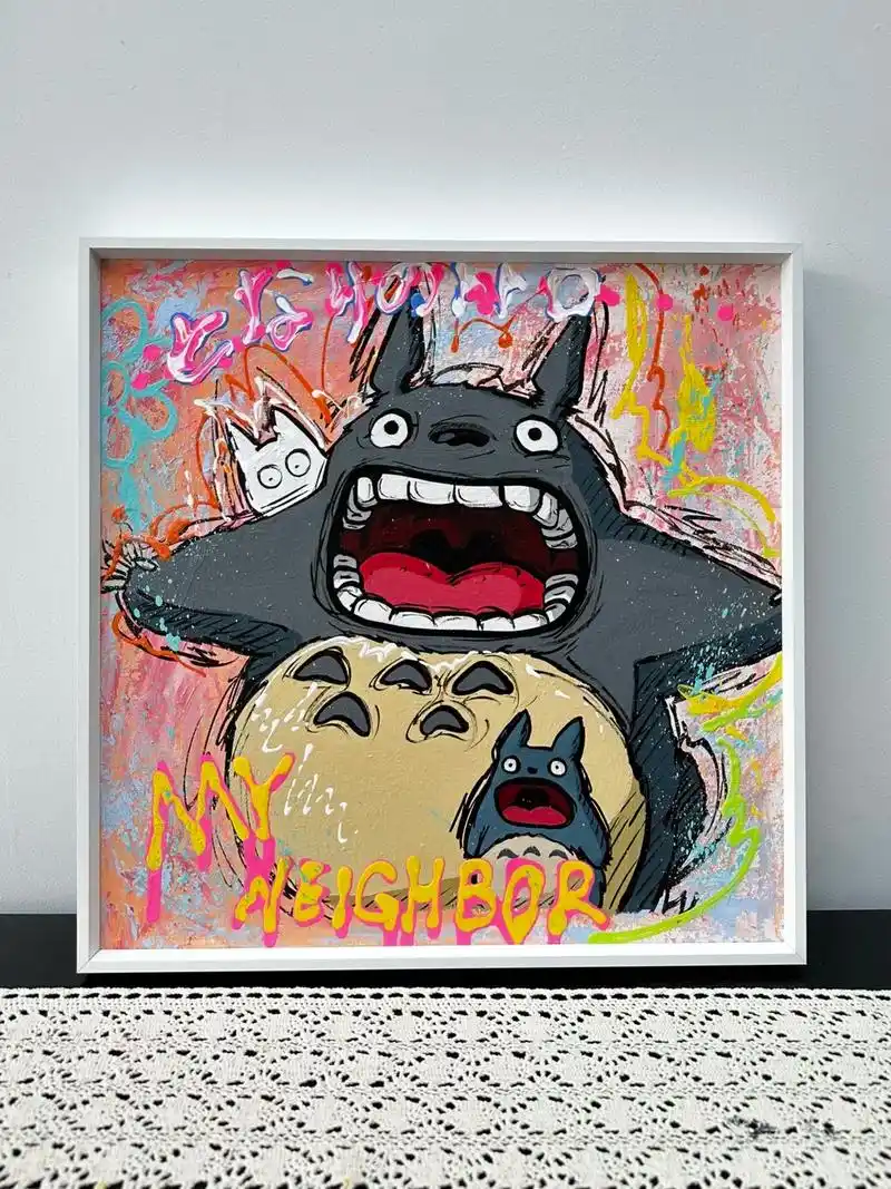 作品集.#图文伙伴计划 #龙猫 #画画 #装饰画 #丙烯画 - 抖音