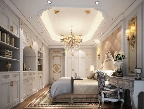 欧式四居室装修欧式风格别墅装修天御香山名雕装饰大宅装修卧室