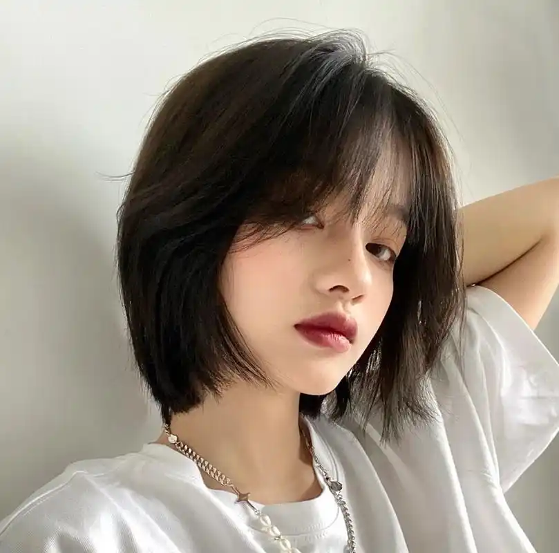 日系短发|八字刘海～超a短发,免打理发型 787878首先齐刘海!