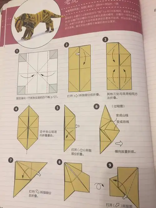 老虎的折纸教程