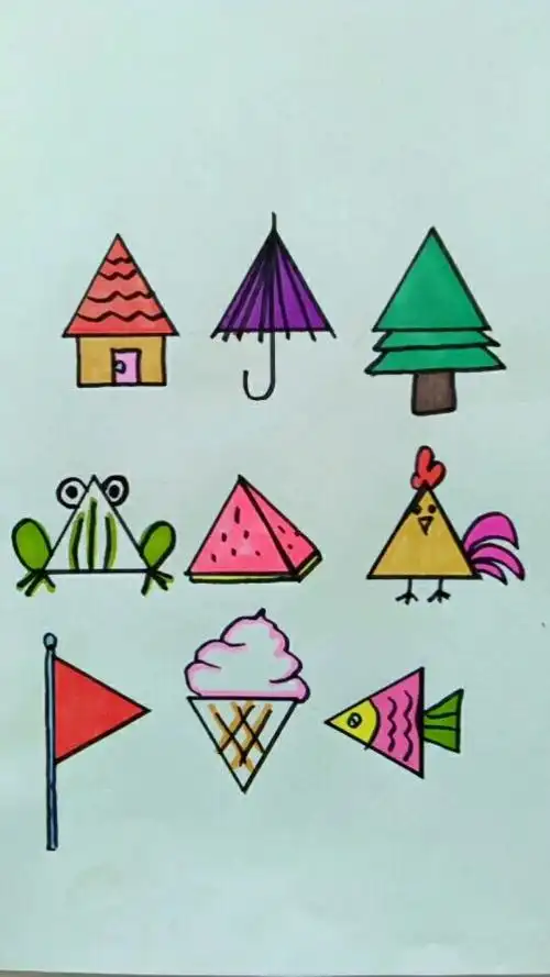 三角形创意画,你知道还可以画什么呢?