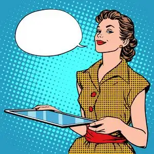 女设计师与图形平板照片