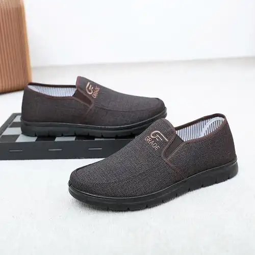 老北京布鞋男鞋透气单鞋中老年爸爸鞋软底防滑休闲老年老人男布鞋