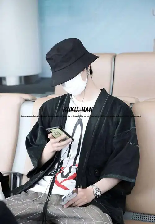 王一博同款明星别针黑色大檐渔夫帽女潮夏季出游防晒米色遮阳帽男