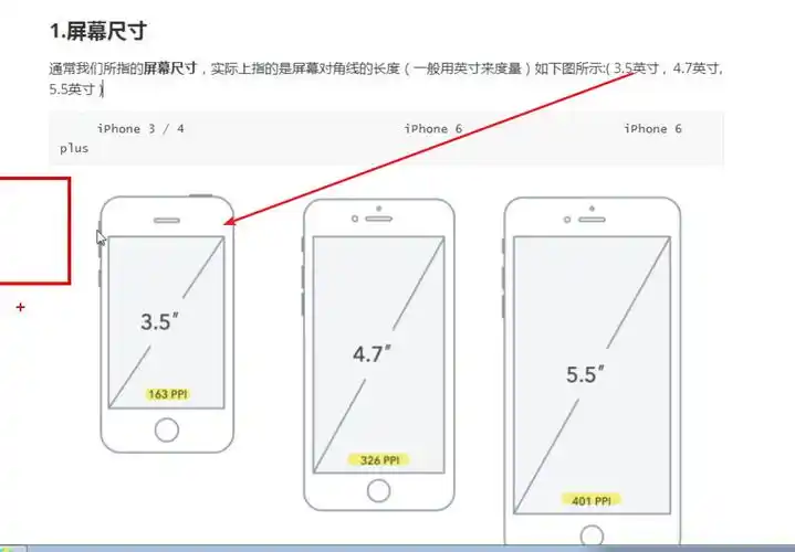 手机屏幕屏幕尺寸屏幕分辨率