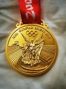 同款货源郝彪666666淘宝2008北京奥运金牌模型挂件奖牌 送孩子