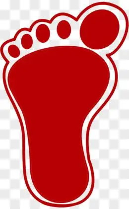可爱红色小脚丫png简约扁平棕色脚印装饰元素pngpsd婴儿