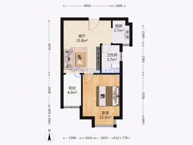 麻雀虽小五脏俱全一室一厅户型图分享