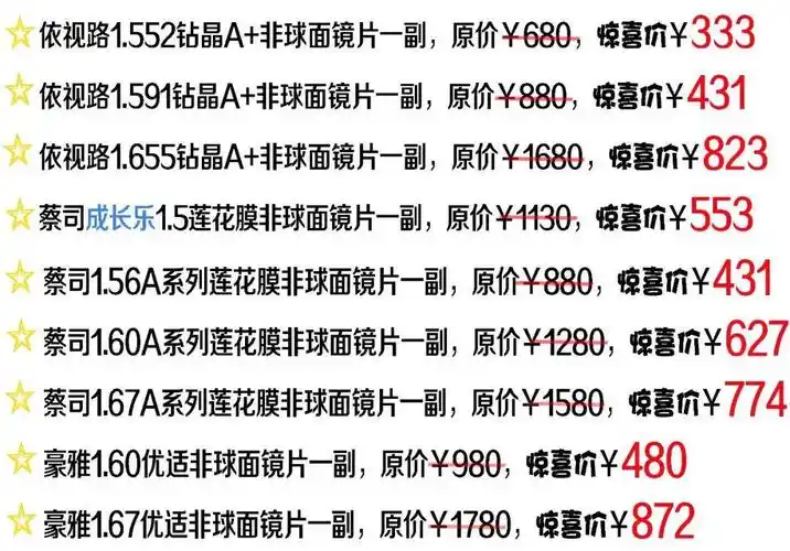 激动配防蓝光眼镜仅需99元豪雅镜片配镜套餐仅199元蔡司依视路镜片49