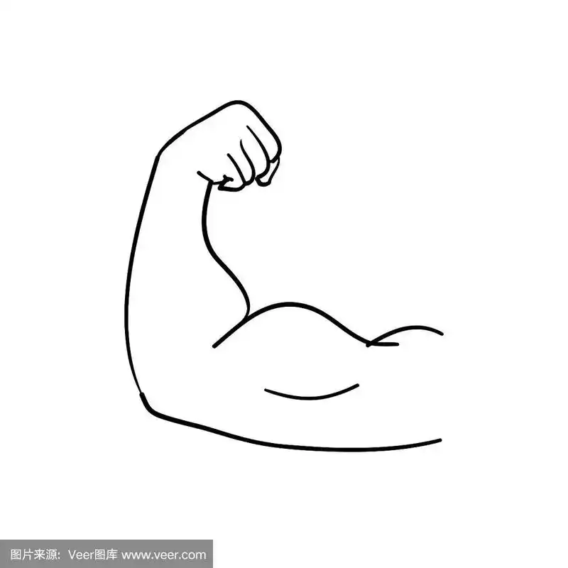 二头肌插图手绘涂鸦风格矢量