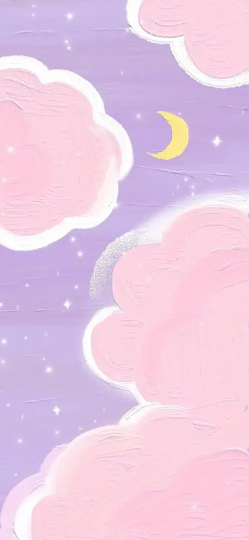 油画壁纸 - cr:@见水印插画 素材 ins 韩系 可爱 简约 手绘 动漫 锁屏