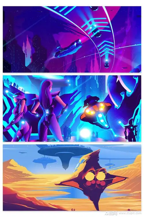 创意质感科技炫酷游戏场景背景