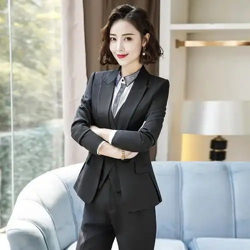 西装外套职业装套裤ol气质女装工作正装通勤工作服大码优雅v领职业