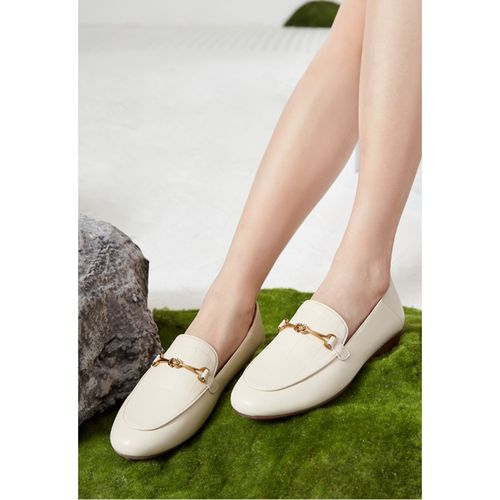 千百度女鞋英伦简约乐福2021新款休闲平底欧美乐福鞋(豆豆鞋)