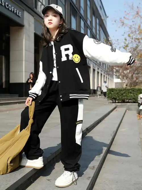 大童女装10春装12棒球服套装13儿童运动休闲装春季15女孩衣服14岁