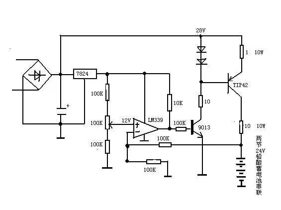 12v铅酸蓄电池充电电路
