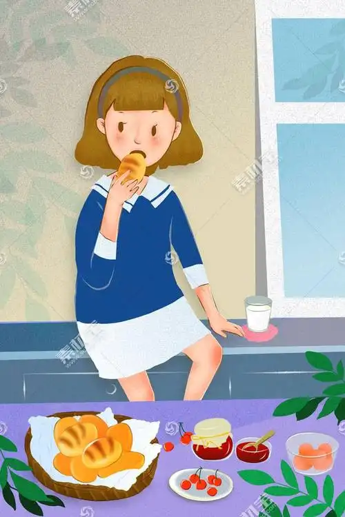 吃面包的女孩psd素材模板下载(图片id:529693)_-卡通动漫-psd分层素材