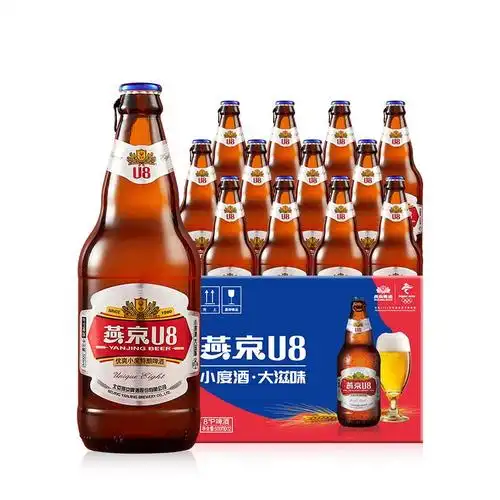燕京特惠北京黄北京拉格官方u8易拉罐小度整箱啤酒