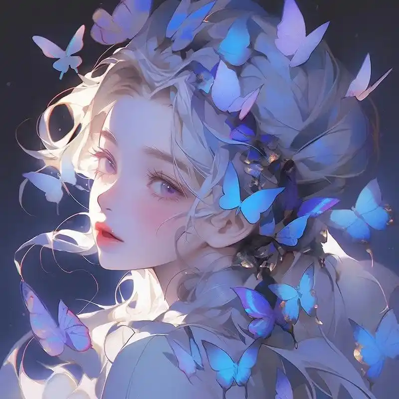 梦幻#蝴蝶少女 #女生头像 #ai绘画 - 抖音