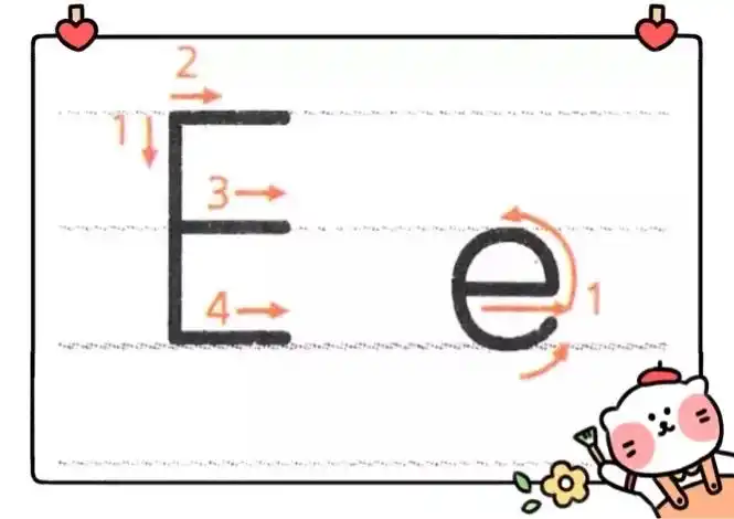 占中格和上格,两笔完成;   大写的d一般没有问题,易错的是小写的d笔顺