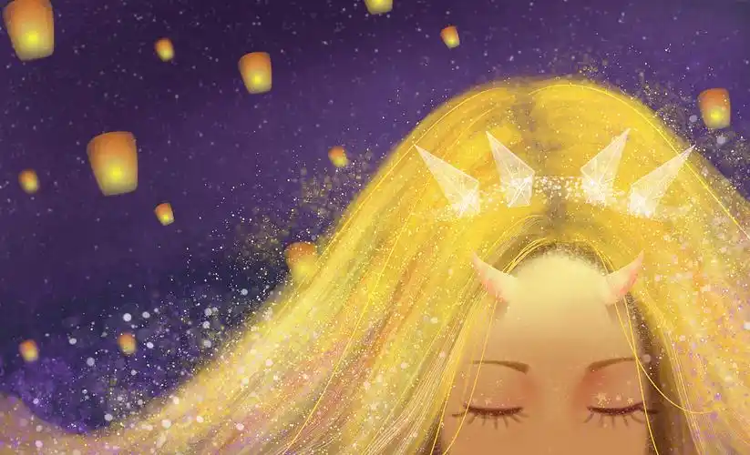 长发公主还是有天灯的呀