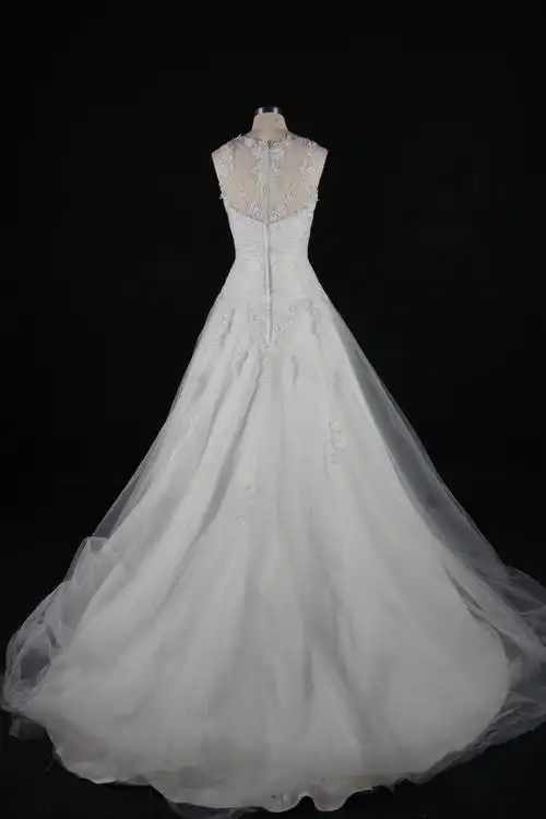 新设计婚纱礼服新娘舞会礼服 2019 透视蕾丝图案婚纱