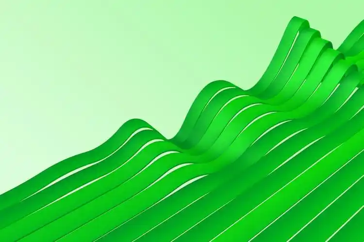 绿色波状曲线背景