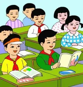 小学生坐着听课简笔画