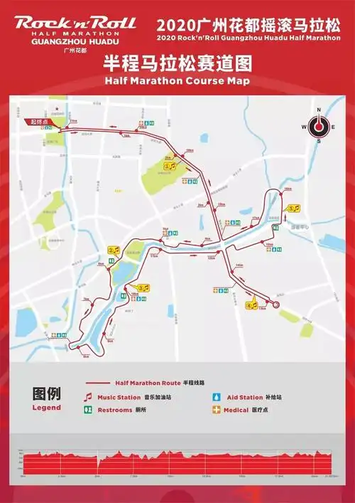 2020广州花都摇滚马拉松线路图图