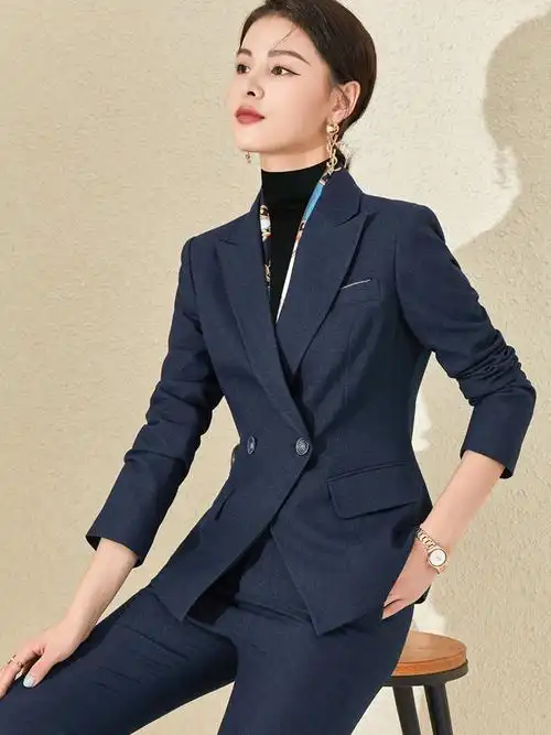 春秋西装外套女职业装英伦风高级感西服套装韩版上衣售楼部工作服