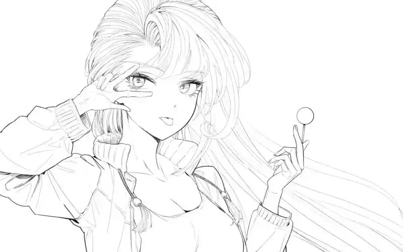 新人up主紫兔线稿原速录屏