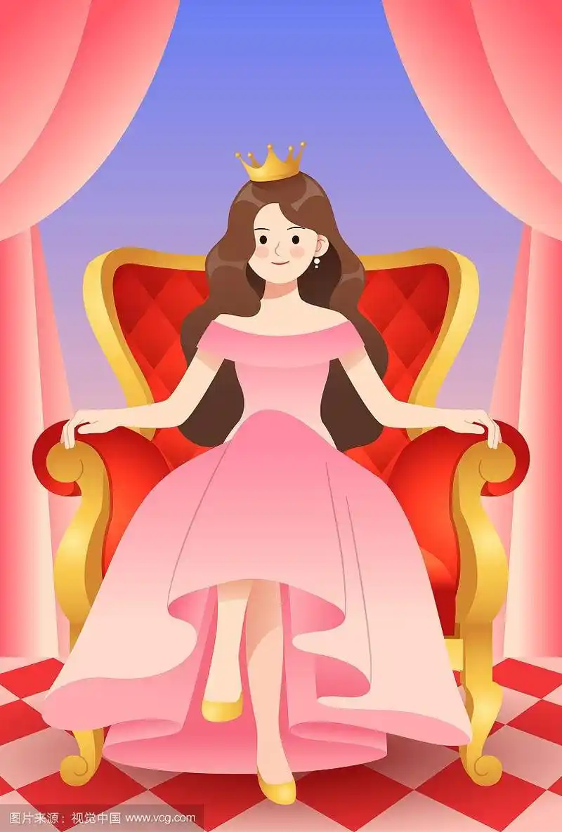 女王坐在王座上