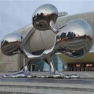 不锈钢地标雕塑不锈钢镜面雕塑仿锈色剪影城市景点雕塑造型可定制