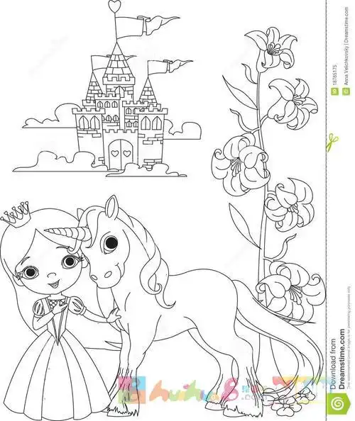 画独角兽简笔画公主