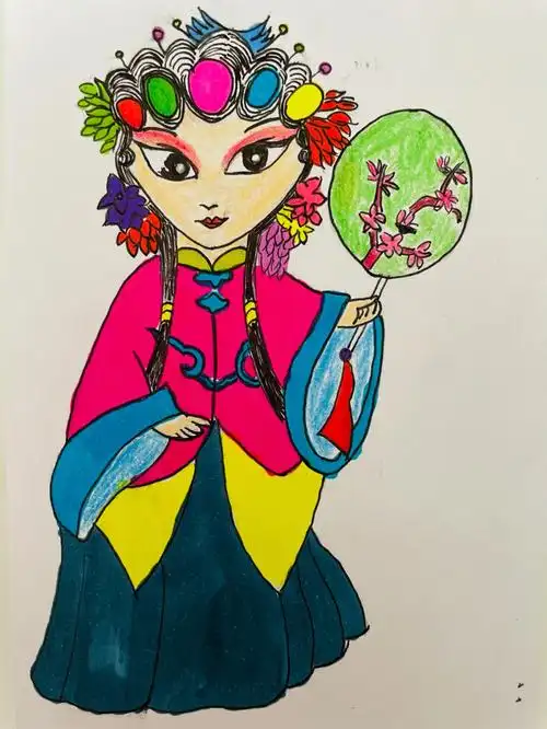 陪孩子学画画手绘临摹戏曲人物