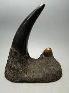 古董古玩杂项旧藏农村收淘老货老物件牛角精雕双尖摆件高仿犀牛角