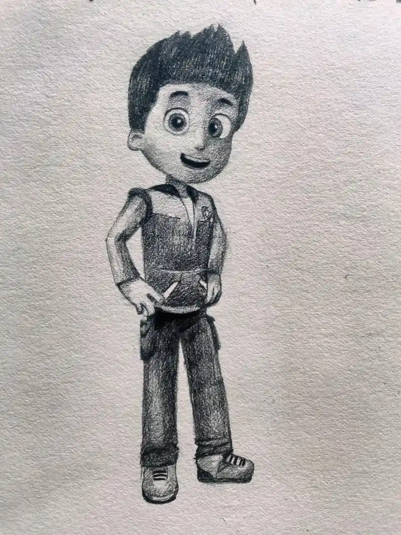 汪汪队队长莱德.#汪汪队立大功 #莱德#手绘#铅笔画 #过程 - 抖音