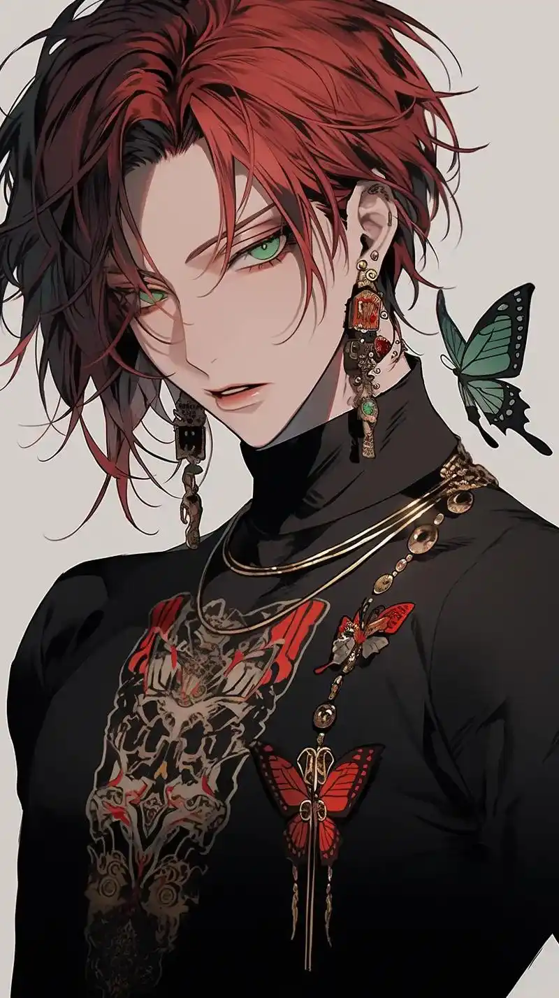 解不开的心结就系成蝴蝶结.#二次元 #红发 #动漫男头 #蝴 - 抖音