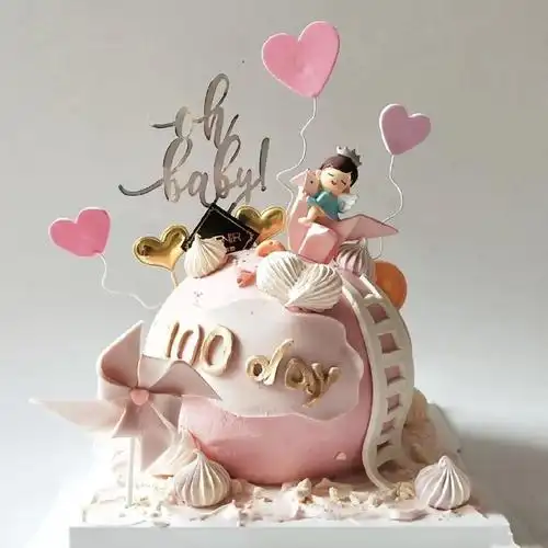 千纸鹤蛋糕烘焙摆件黏土告白气球彩虹云朵栅栏节日装扮用品