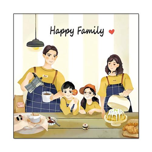 幸福一家卡通十字绣2021新款一儿一女线绣小件客厅餐厅小幅手工绣