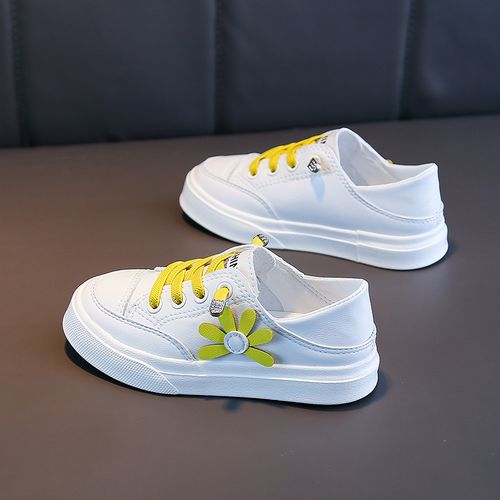 女童鞋子2022新款软底春秋女孩小白鞋夏季儿童板鞋小学女生白色鞋